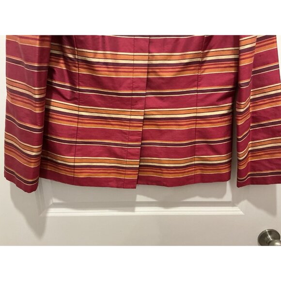 Kasper Pants Suit Size 12 100% Silk Multicolor Long Sleeve - Picture 4 of 12